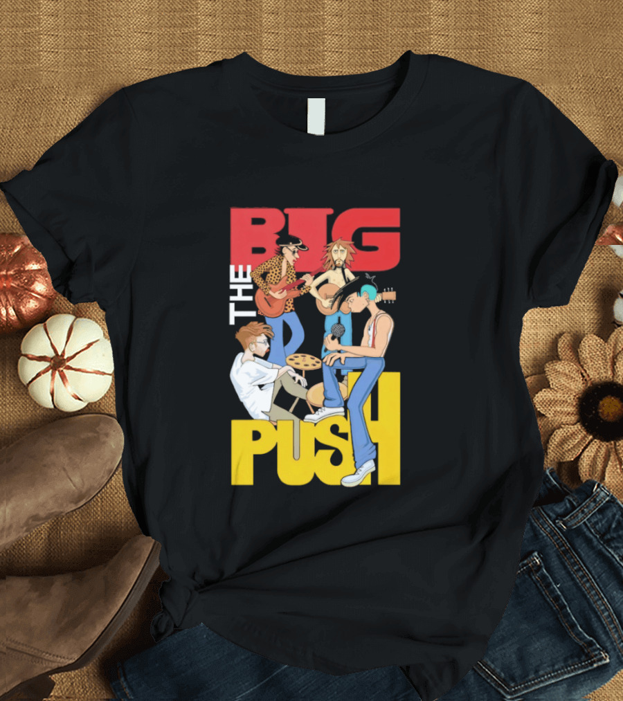 The Big Push Band Colorful Animation With Musical Instruments T-Shirt