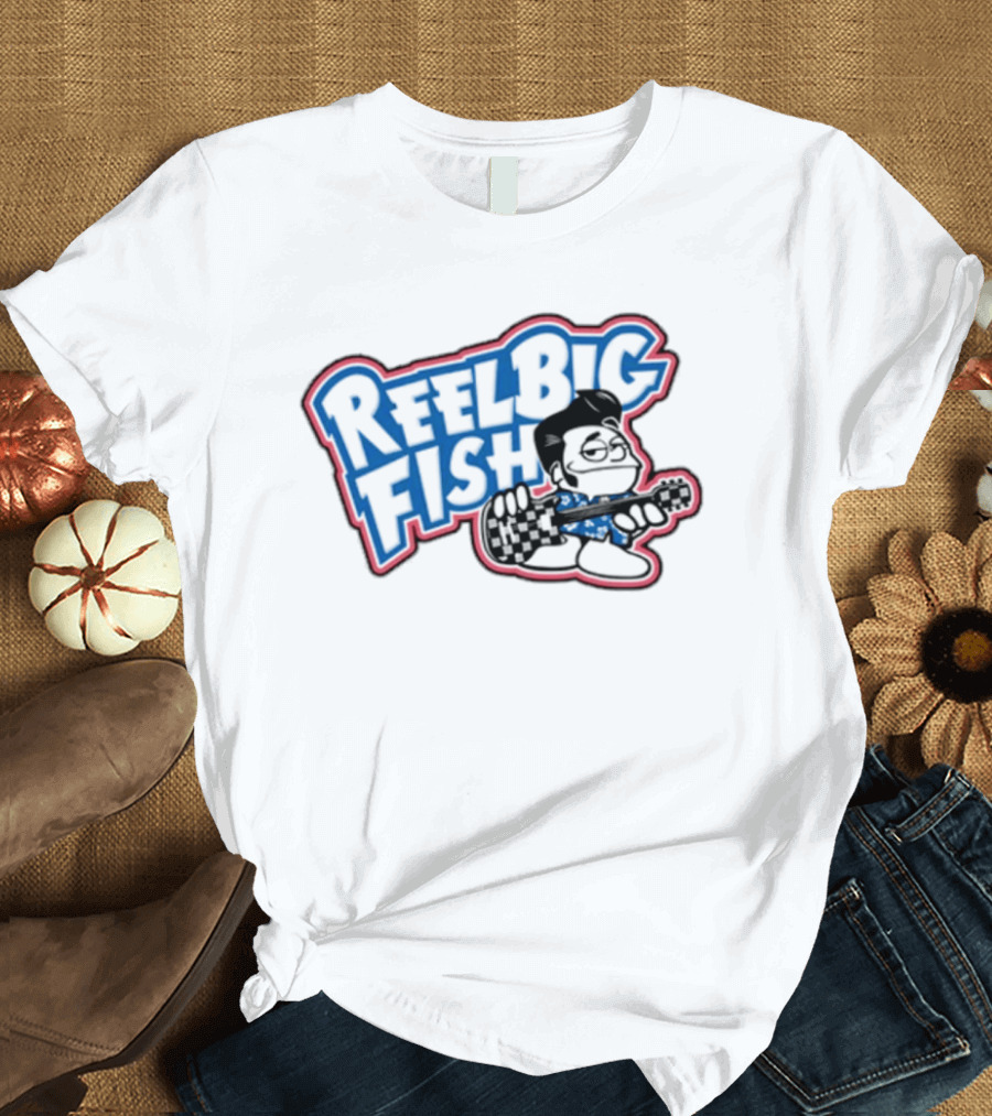 Reel Big Fish Cartoon Character With Guitar T-Shirt