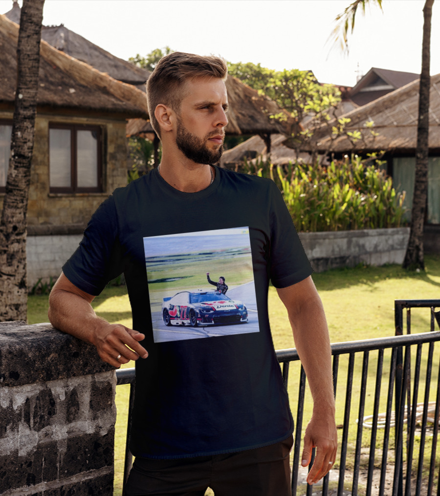 Carson Hocevar First Win Nascar Cup Series 2026 Talladega Number 77 Car Victory Celebrating Dente T-Shirt