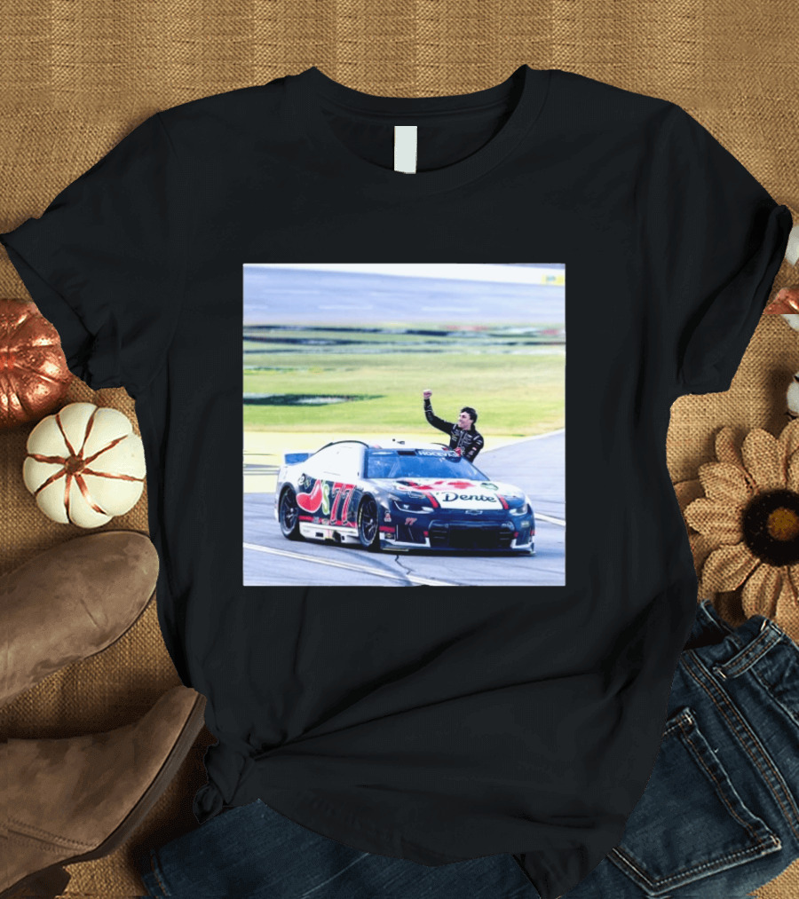 Carson Hocevar First Win Nascar Cup Series 2026 Talladega Number 77 Car Victory Celebrating Dente T-Shirt