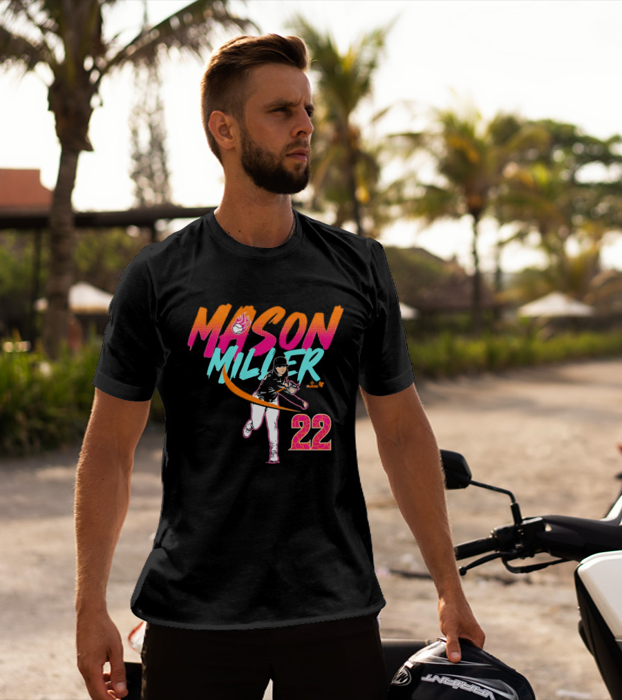 Mason Miller 22 Flaming Baseball Pitcher City Edition T-Shirt