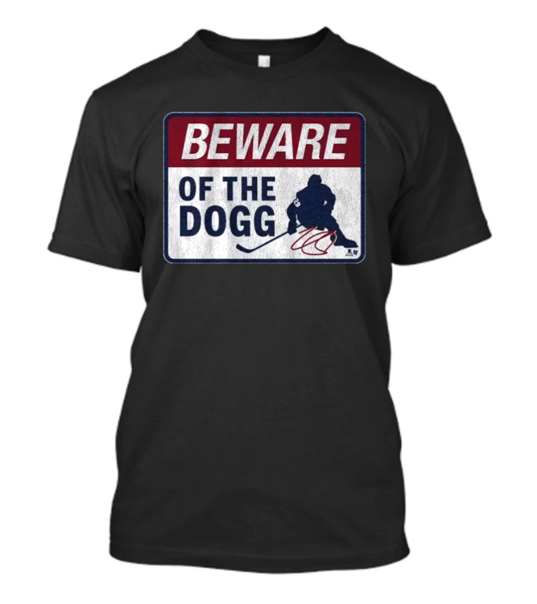 Beware Of The Dogg Hockey Silhouette Number 29 Nathan MacKinnon Signature T-Shirt