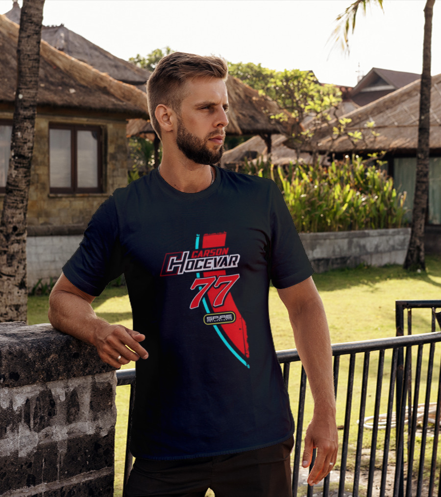 Carson Hocevar 77 Red Blue Spire Motorsports Nascar 2026 T-Shirt