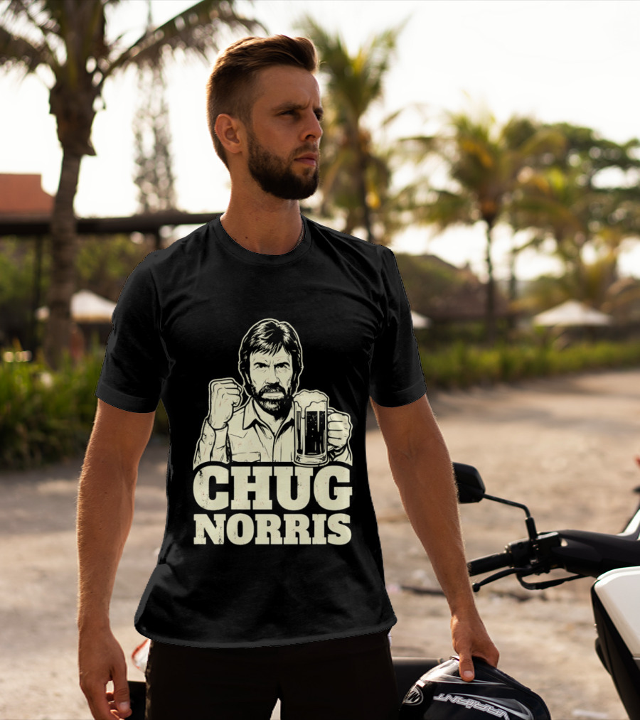 Chug Norris Beer Funny Drinking Joke T-Shirt