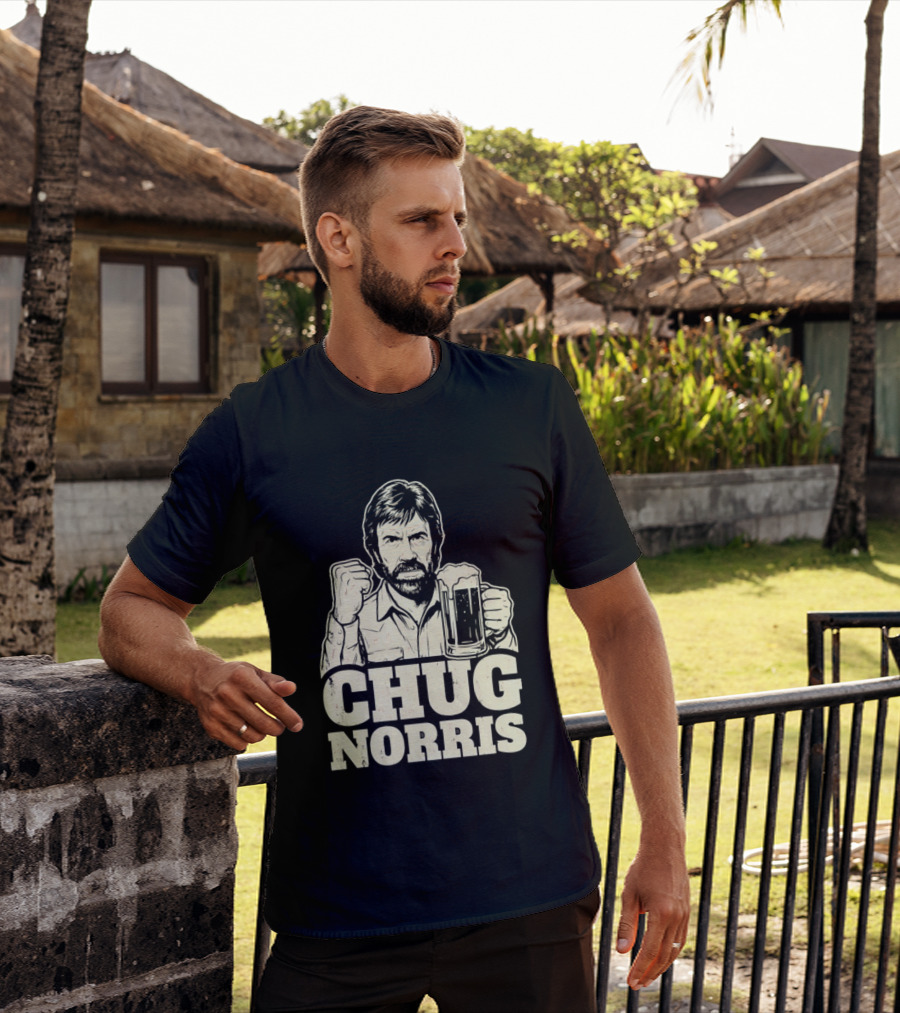 Chug Norris Beer Funny Drinking Joke T-Shirt