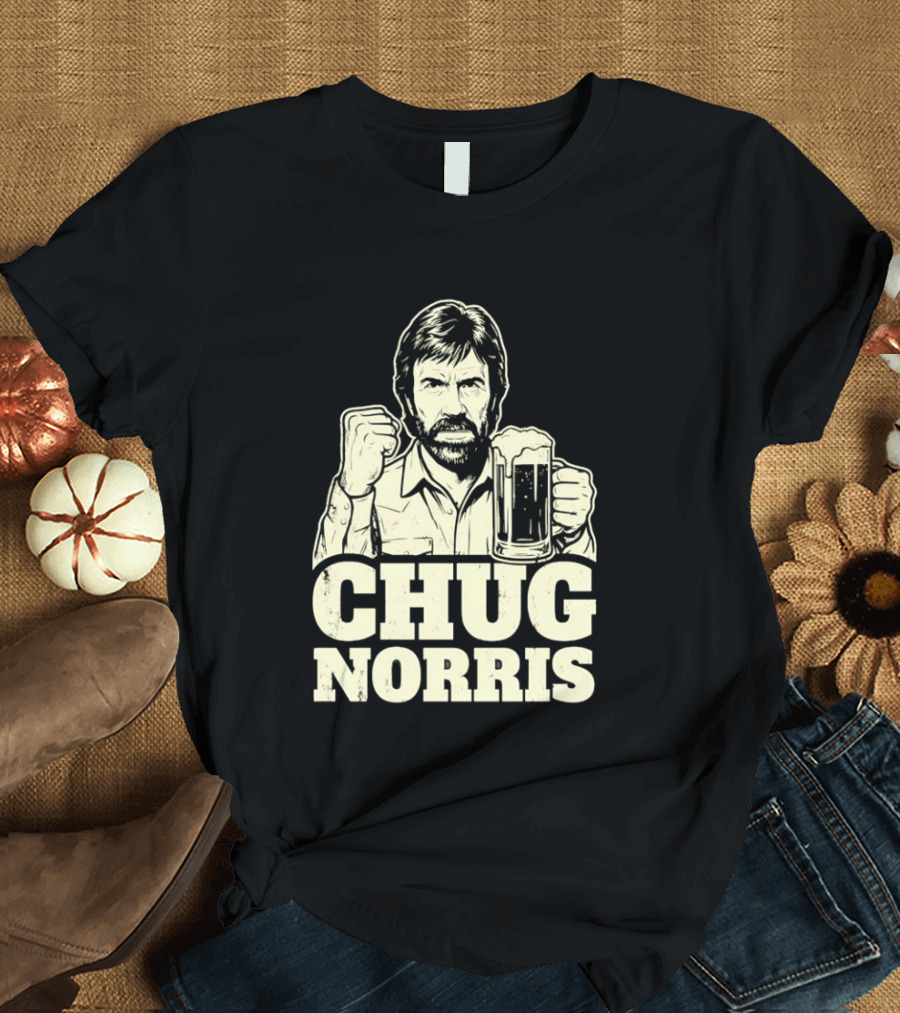 Chug Norris Beer Funny Drinking Joke T-Shirt