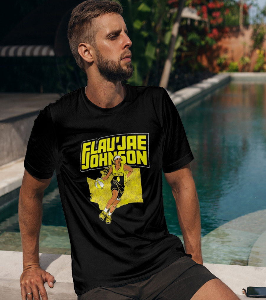 Flau'jae Johnson Basketball Illustration Yellow Seattle Storm T-Shirt