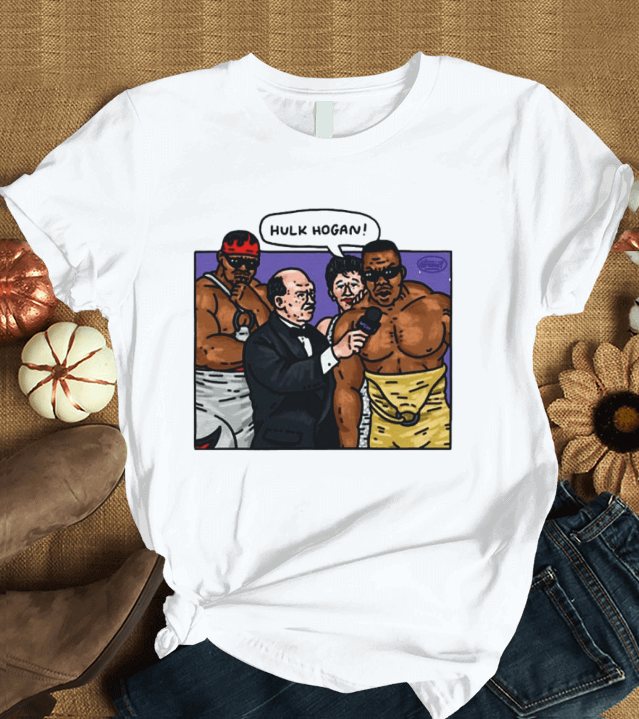 Culture Kings WWE Hulk Hogan Wrestlers Cartoon Interview Scene T-Shirt