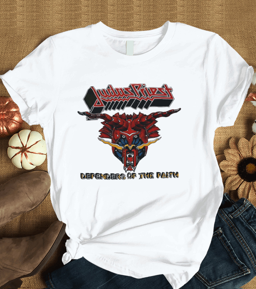Judas Priest Defenders Of The Faith Album Cover Art Demon Helmet T-Shirt