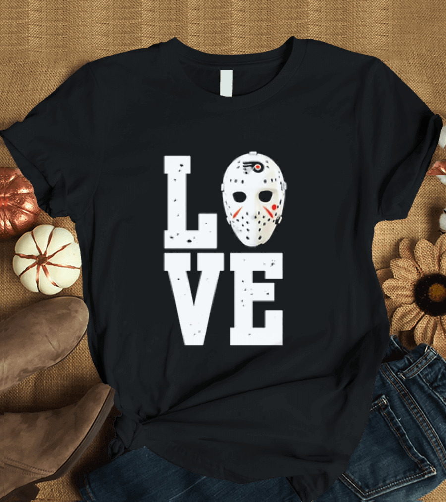 Philadelphia Flyers Love Hockey Goalie Mask T-Shirt