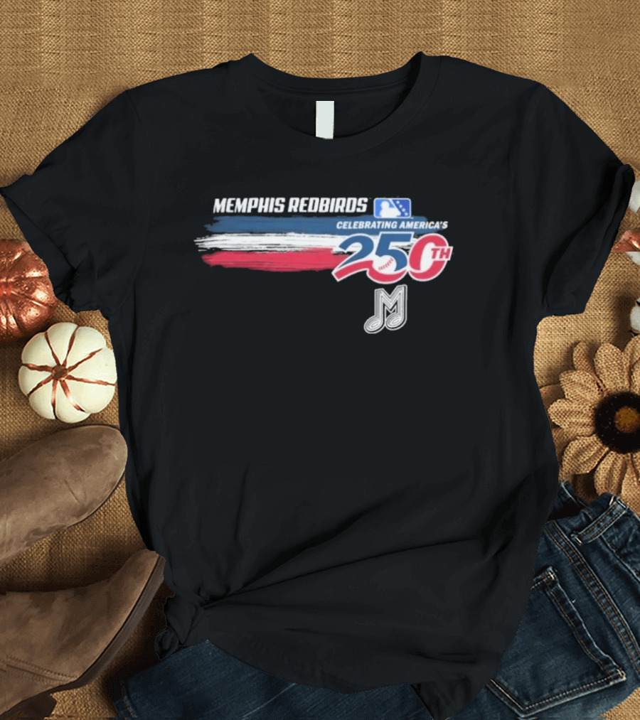 Memphis Redbirds Celebrating America's 250th MILB Music Note T-Shirt