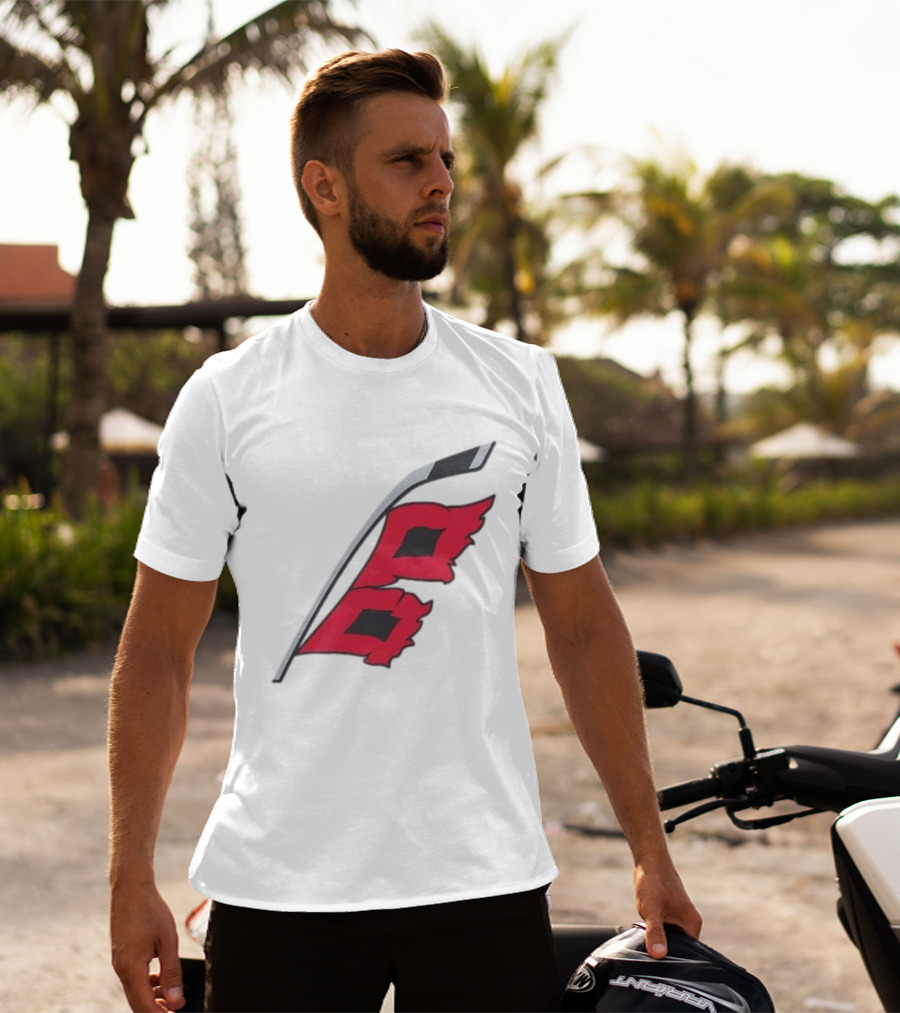 Carolina Hurricanes Red Storm Surge Hockey Stick Flag T-Shirt