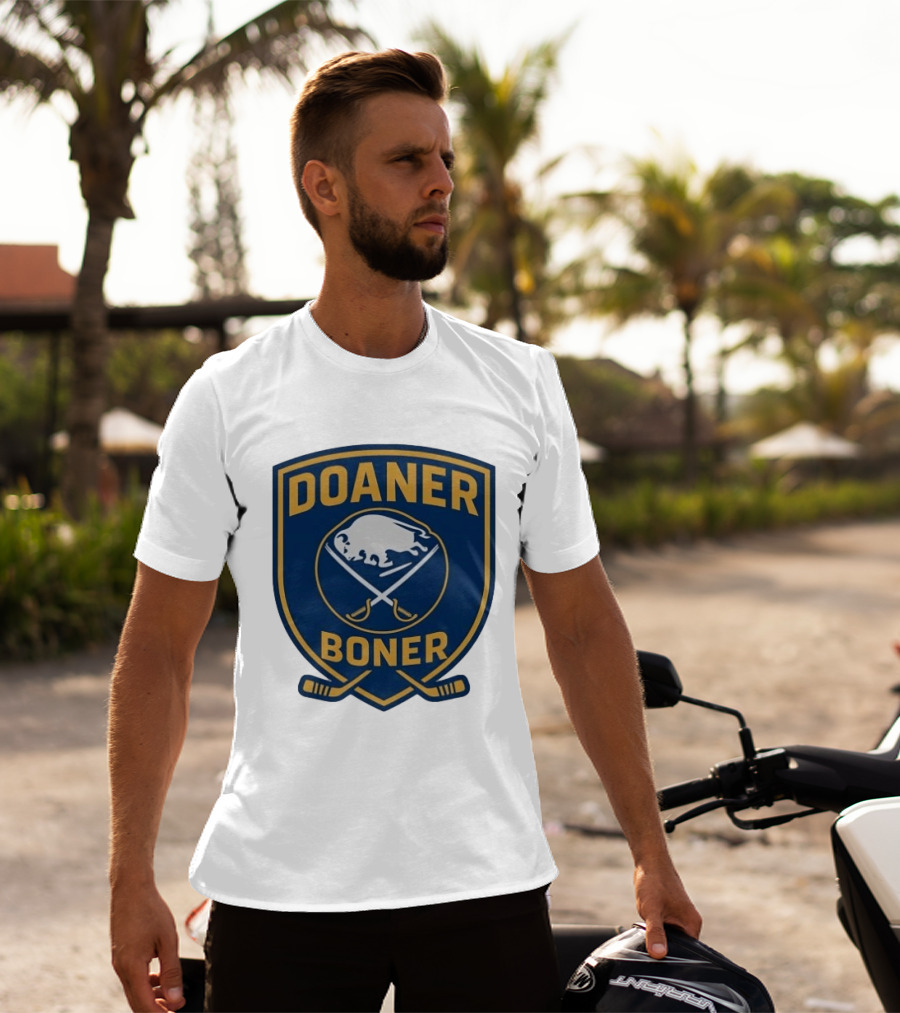 Buffalo Sabres Doaner Boner Logo With Crossed Hockey Sticks T-Shirt