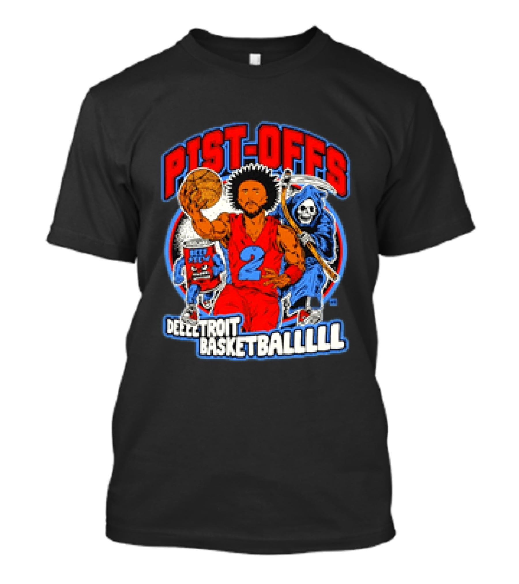 Pist Offs Detroit Basketball Player With Grim Reaper And Beer Keg T-Shirt