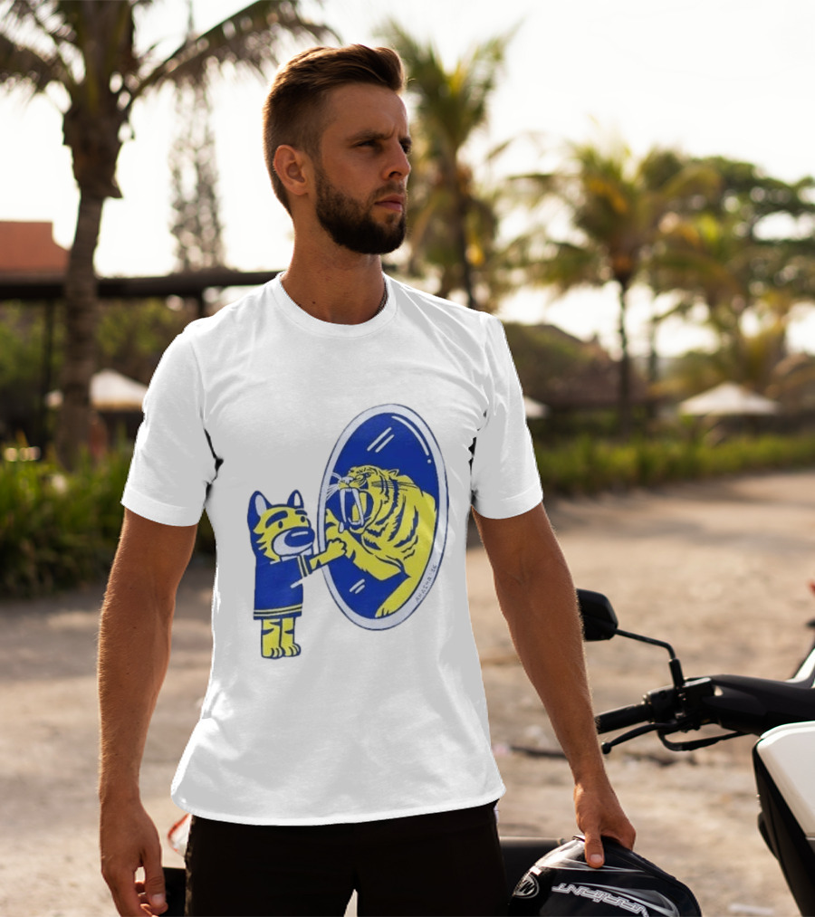 Buffalo Sabres Saber Tooth Tiger Mirror Reflection Comic T-Shirt