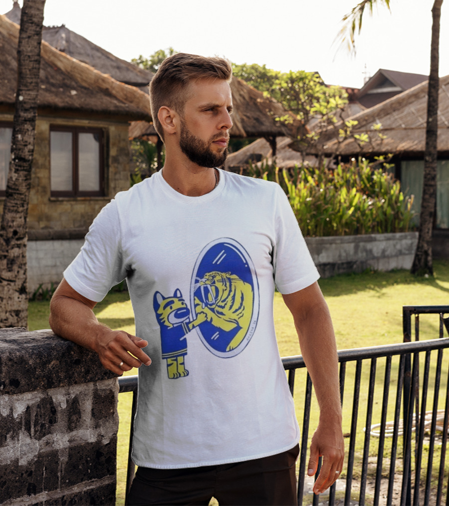 Buffalo Sabres Saber Tooth Tiger Mirror Reflection Comic T-Shirt