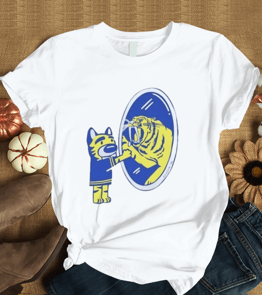 Buffalo Sabres Saber Tooth Tiger Mirror Reflection Comic T-Shirt