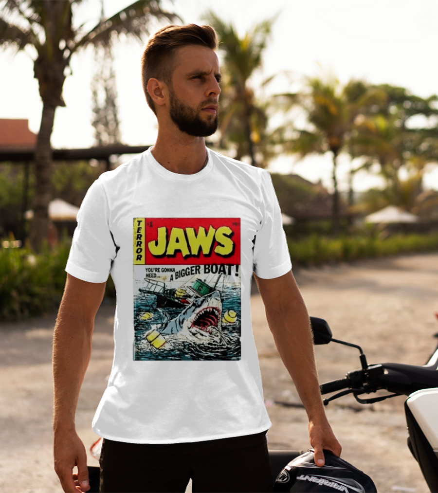Terror Jaws Comic Cover You're Gonna Need A Bigger Boat T-Shirt