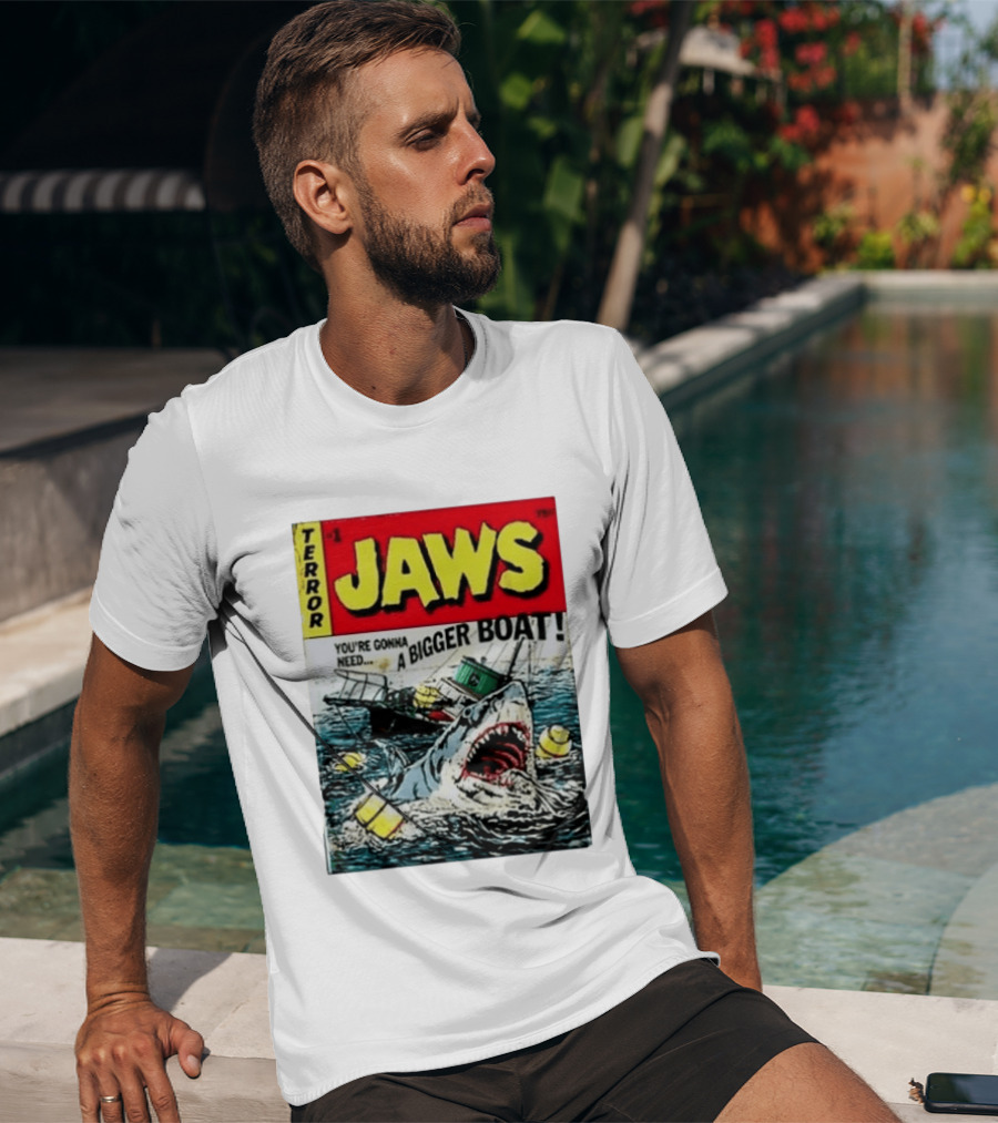 Terror Jaws Comic Cover You're Gonna Need A Bigger Boat T-Shirt