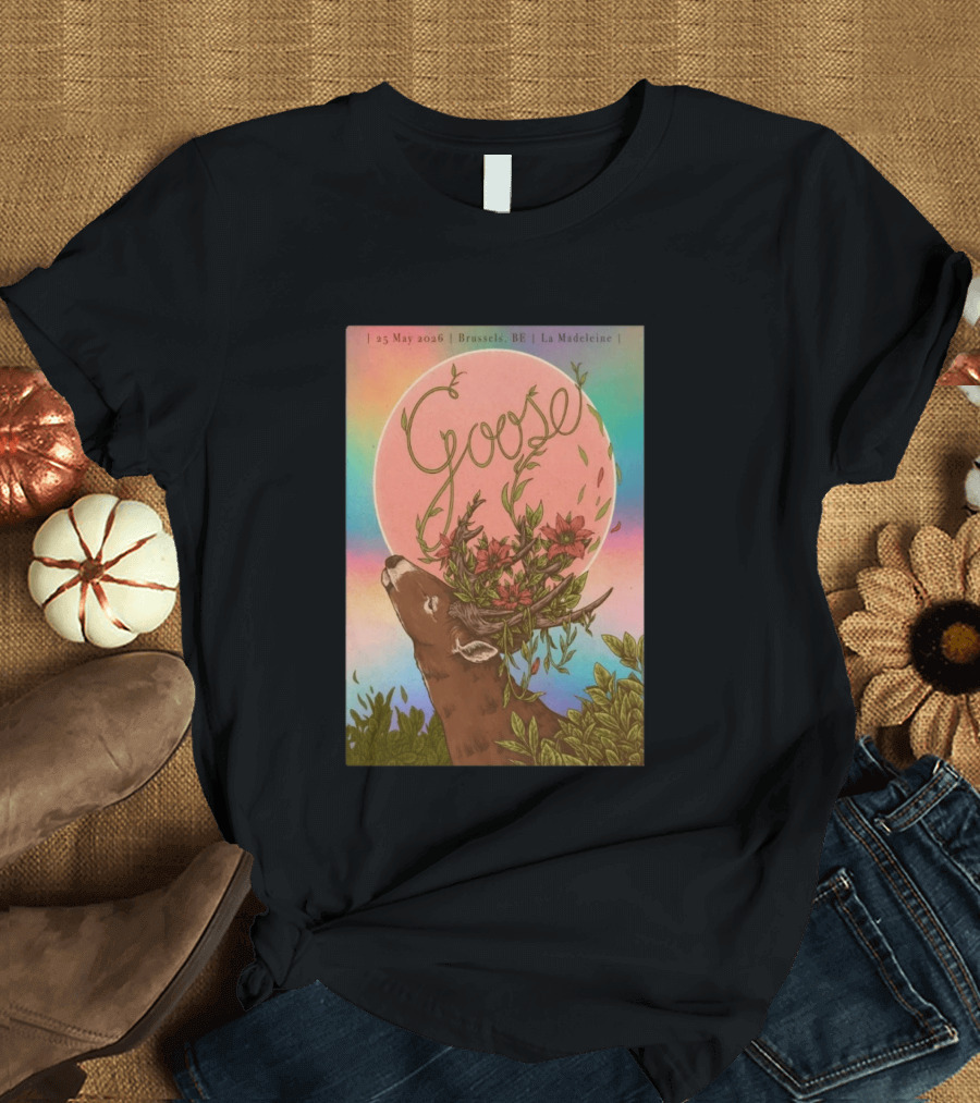Goose Brussels BE La Madeleine May 25 2026 Deer With Blossoms T-Shirt