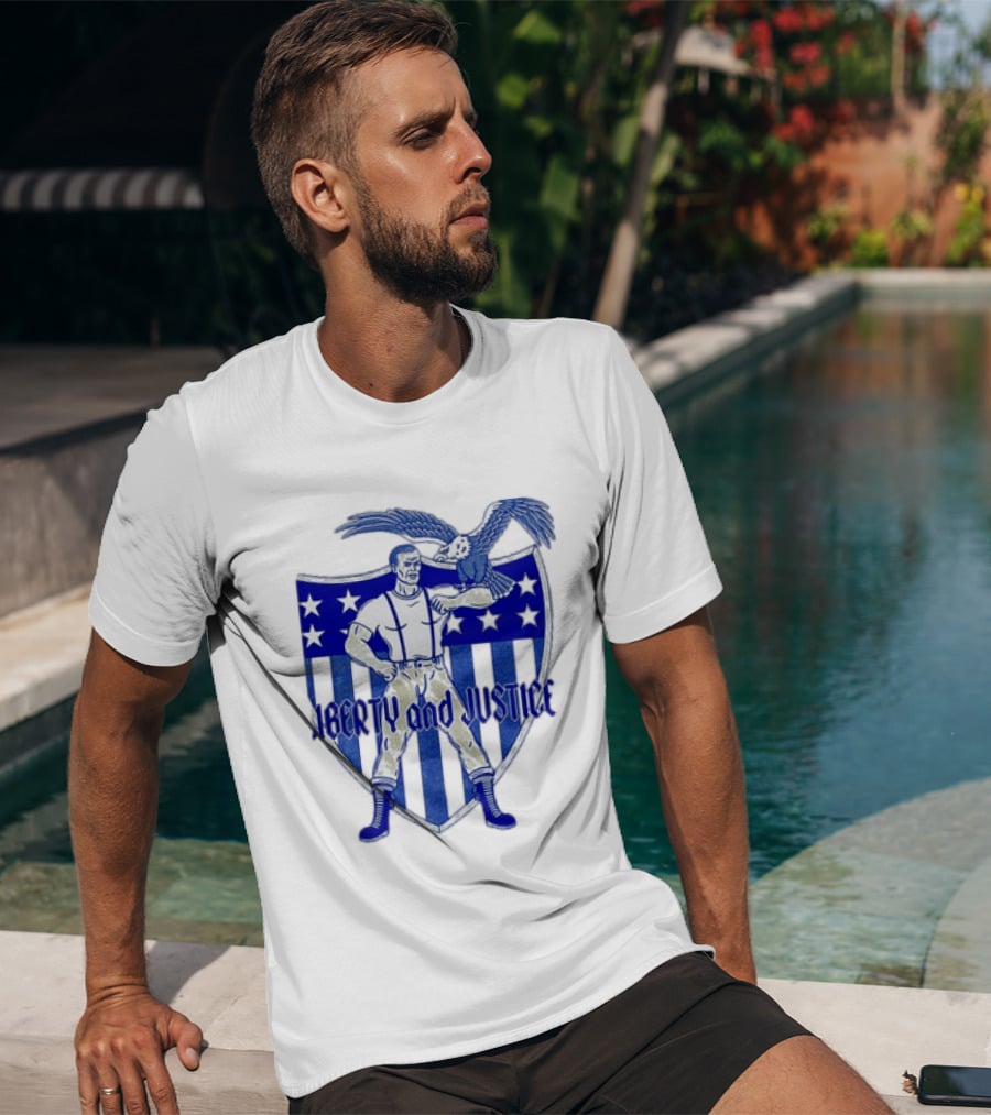 Liberty And Justice Eagle Shield Patriotic T-Shirt