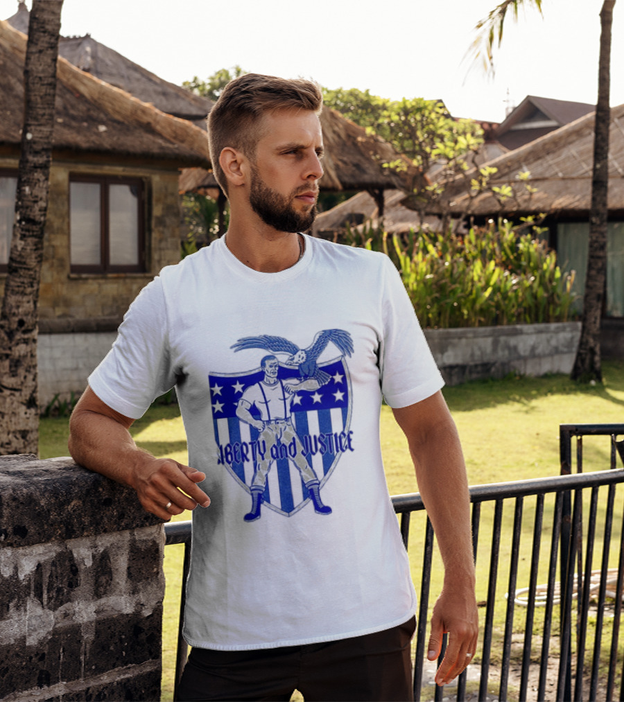 Liberty And Justice Eagle Shield Patriotic T-Shirt