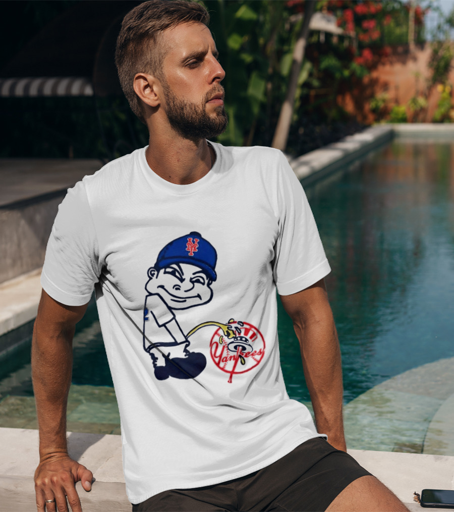 New York Mets Fans Rivalry Yankees Humorous Cartoon T-Shirt