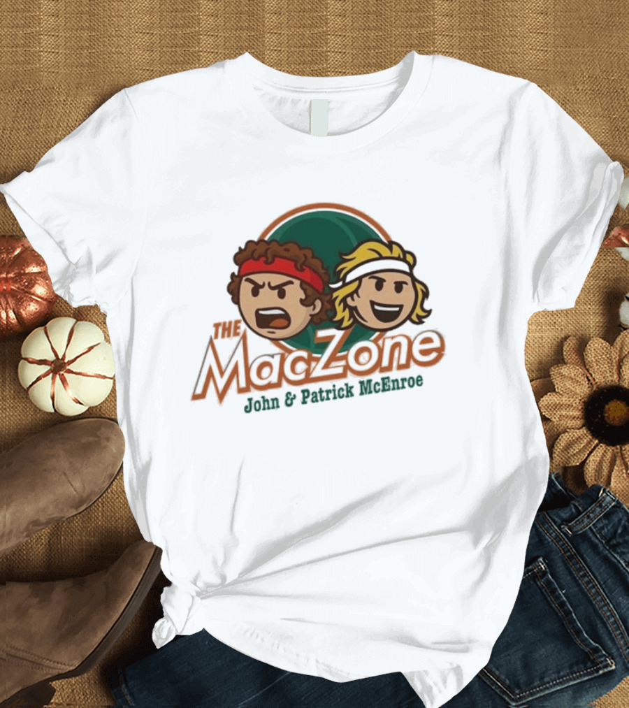 The MacZone John & Patrick McEnroe Cartoon Faces T-Shirt