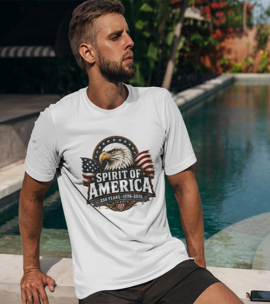 Spirit Of America 250 Years 1776 2026 Patriotic Eagle T-Shirt