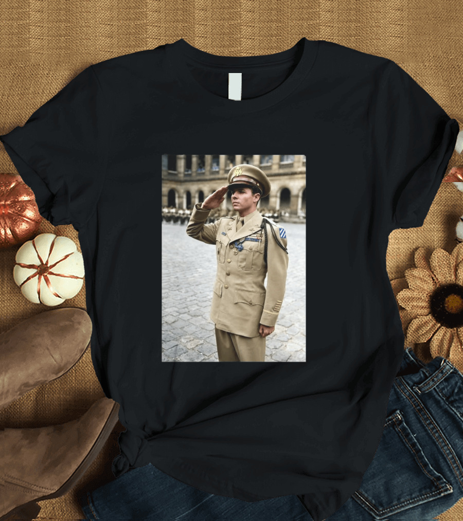 Audie Murphy The Boy Who Wouldn't Die May 28 1971 Plane Crash Hero 45 T-Shirt