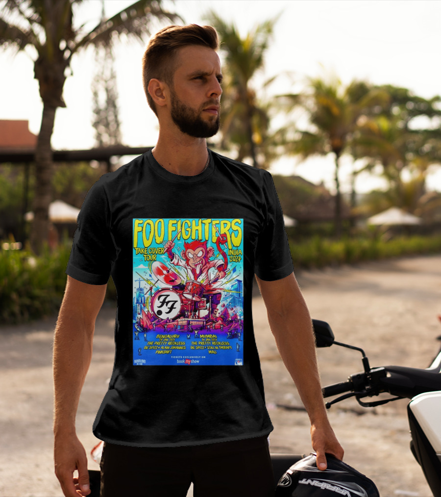Foo Fighters Take Cover Tour India 2027 Bengaluru Mumbai The Pretty Reckless Die Spitz Alain Johannes Punkshit Still In Therapy Mali January 29 31 T-Shirt