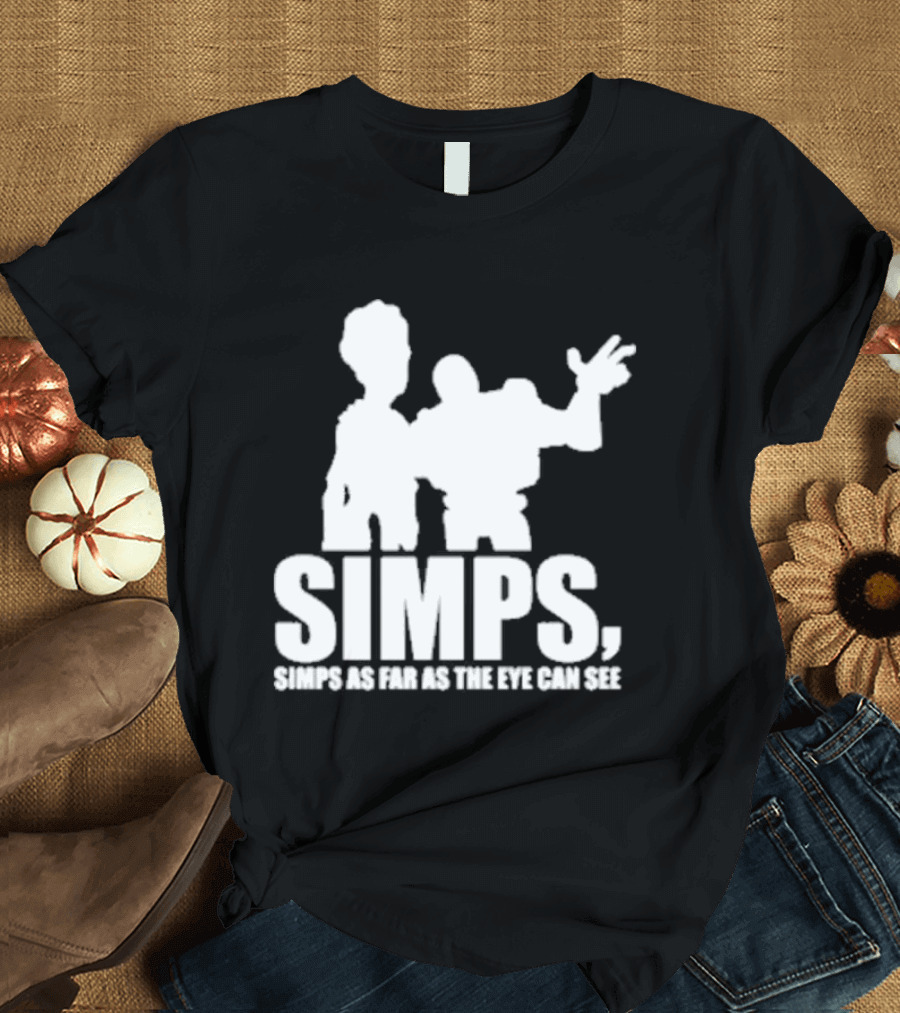 Simps Simps As Far As The Eye Can See Duo Silhouette Pop Culture Mashup T-Shirt