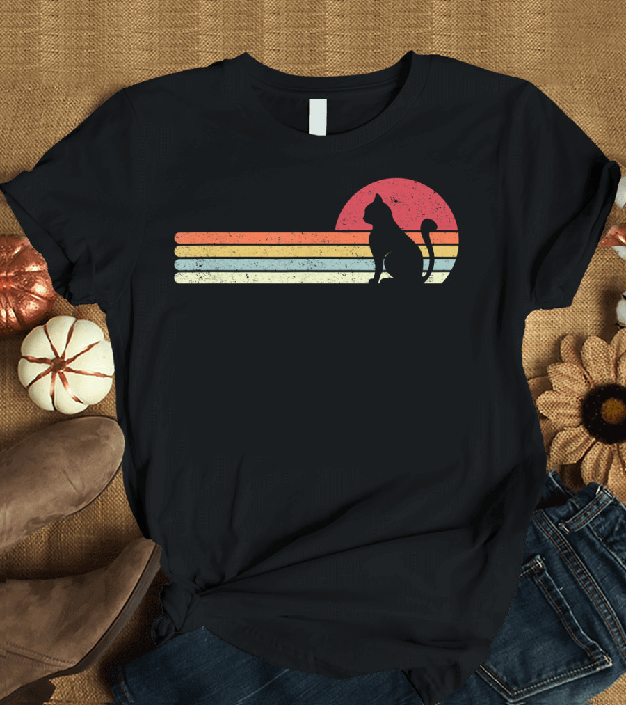 Cat Style Retro Sunset T-Shirt