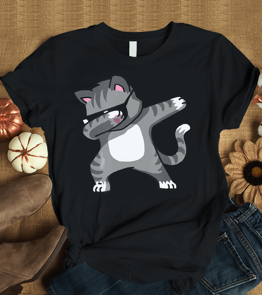 Dabbing Cat Funny Dab Hip Hop Dabbing Kitten Cool Dance Move T-Shirt
