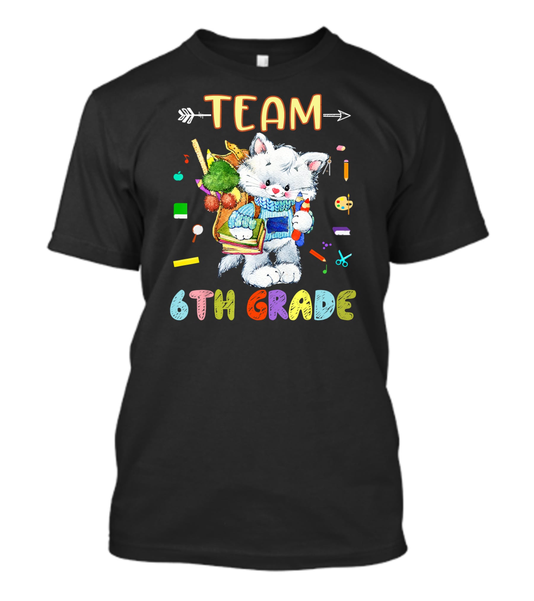 Team Cats 6th Grade Back To School Sixth Grade T-Shirt