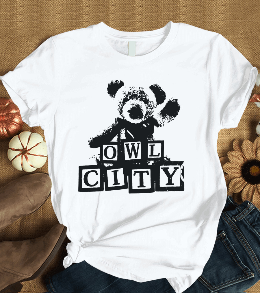 Owl City Teddy Bear Blocks T-Shirt
