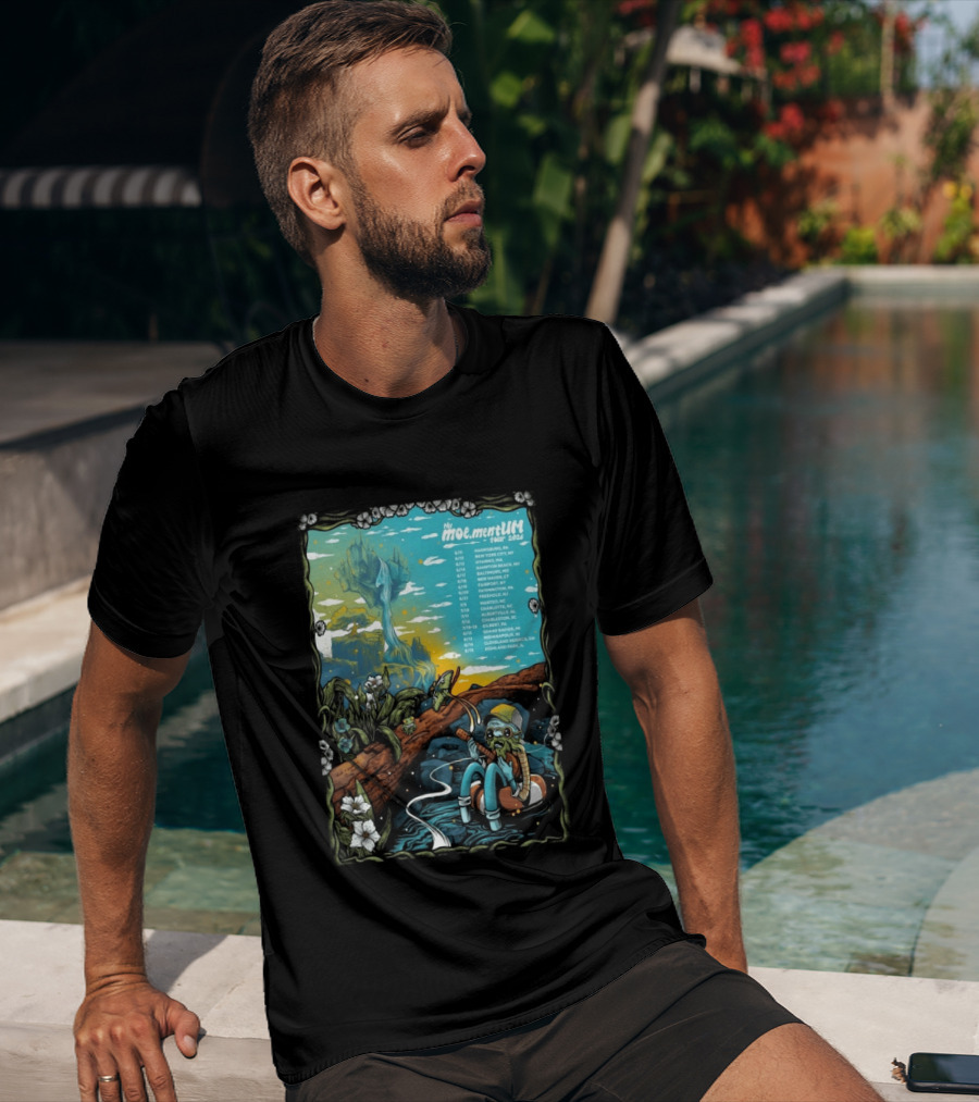 Moe.mentum Tour 2026 Dates With Surreal Nature Imagery And Character In Chill Scene T-Shirt
