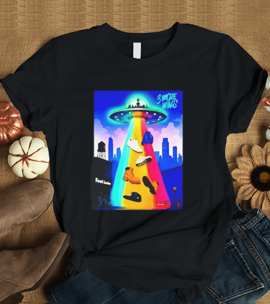 San Antonio Spurs Victor Wembanyama 3 More Wins UFO Abduction Foot Locker T-Shirt