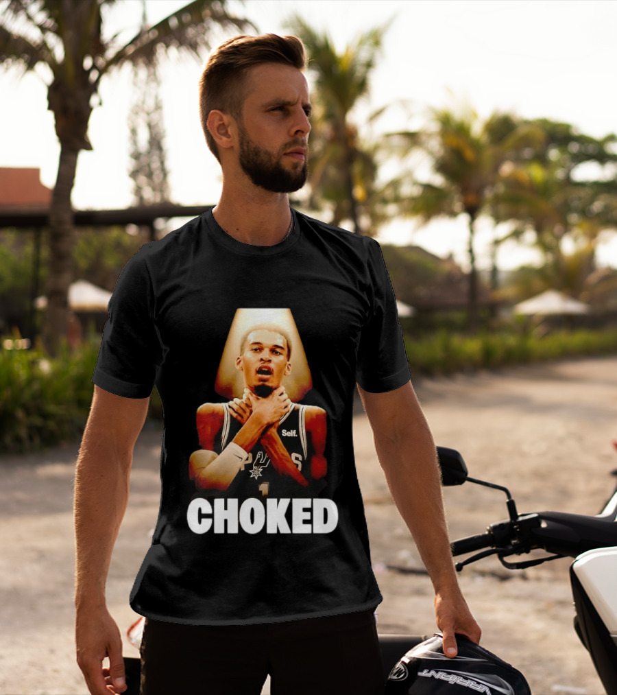 San Antonio Spurs Victor Wembanyama Choked Basketball Meme T-Shirt