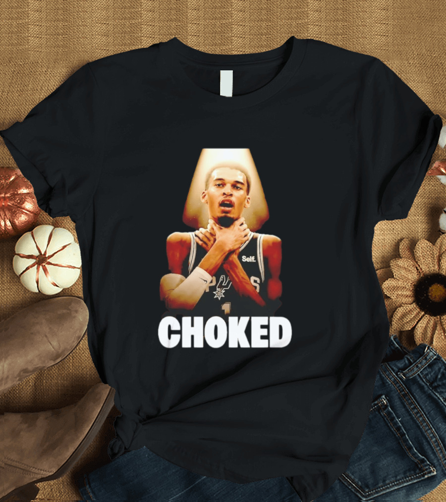 San Antonio Spurs Victor Wembanyama Choked Basketball Meme T-Shirt