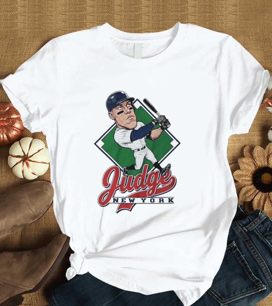 Judge New York Yankees Slugger Caricature Swing T-Shirt