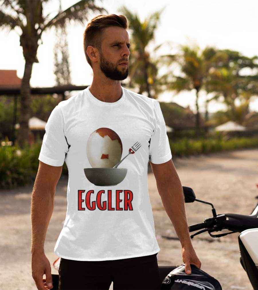 Eggler Chicken Egg Bowl Fork Comedy T-Shirt