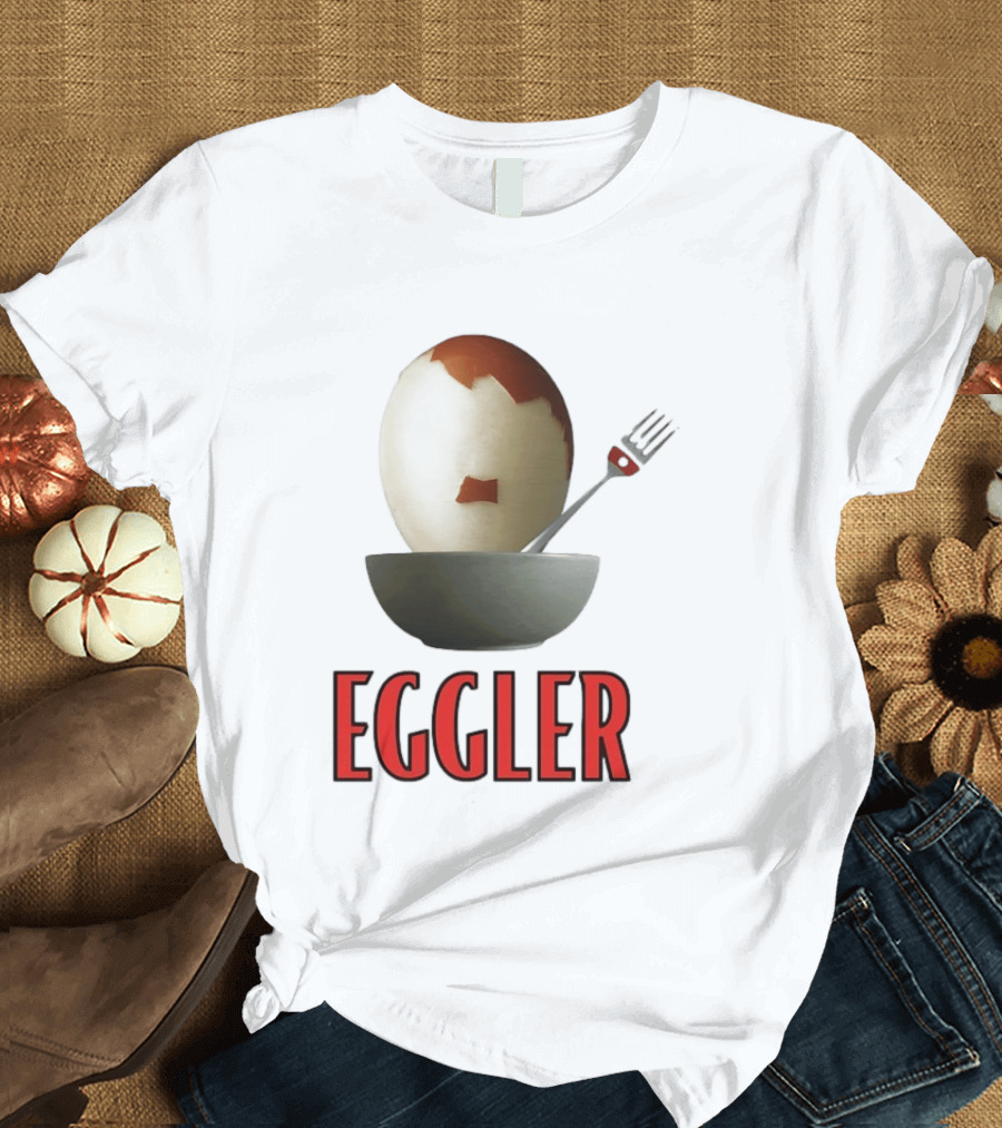 Eggler Chicken Egg Bowl Fork Comedy T-Shirt