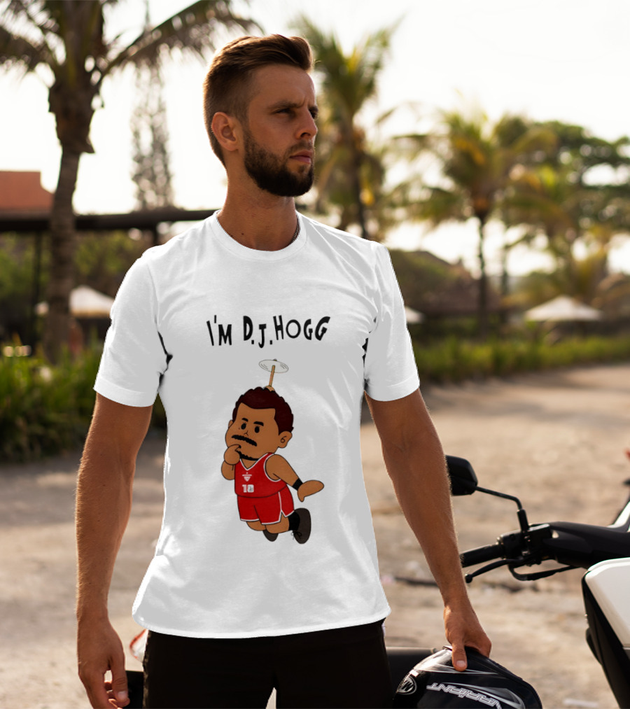 I'm DJ Hogg Basketball Player Red Uniform Cartoon T-Shirt