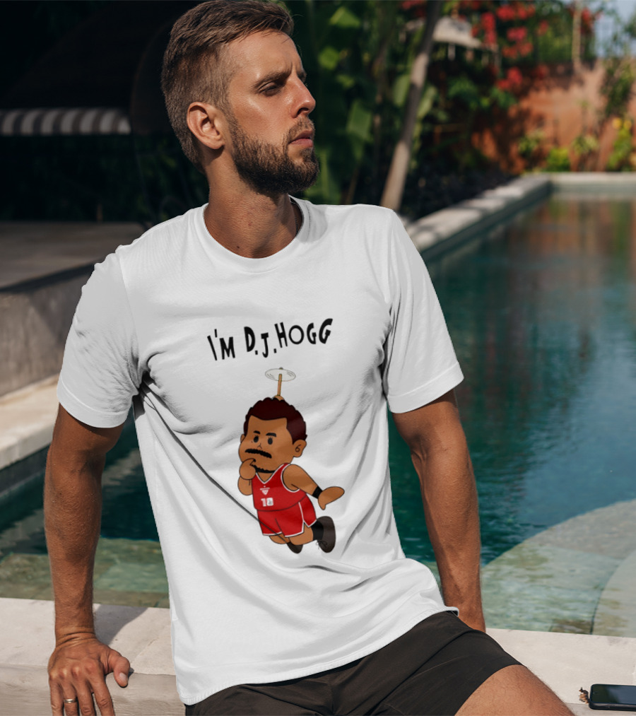 I'm DJ Hogg Basketball Player Red Uniform Cartoon T-Shirt