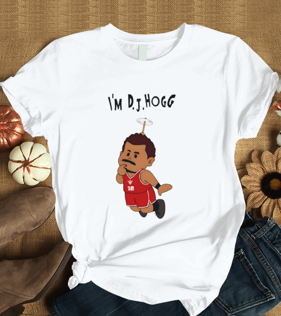 I'm DJ Hogg Basketball Player Red Uniform Cartoon T-Shirt