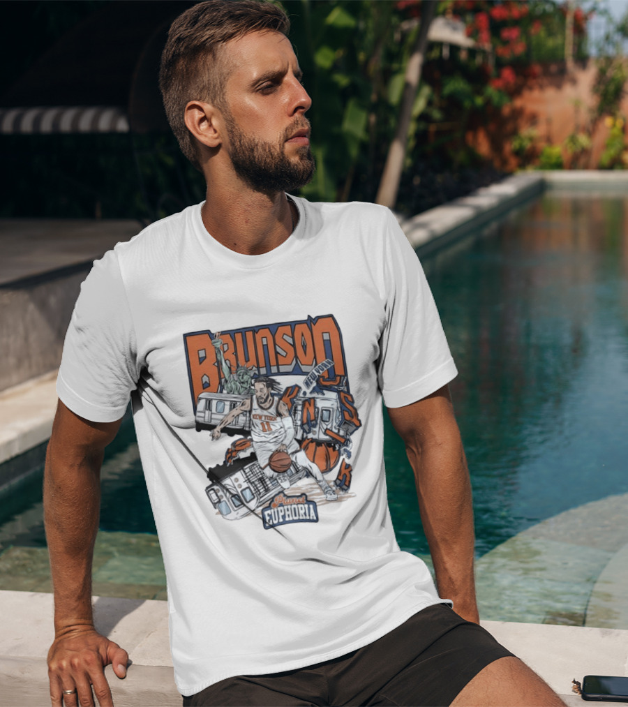 Brunson New York Knicks Planet Euphoria Comic Style NBA T-Shirt