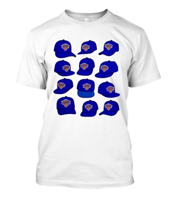 New York Knicks Blue Caps Collection With Iconic Basketball Team T-Shirt