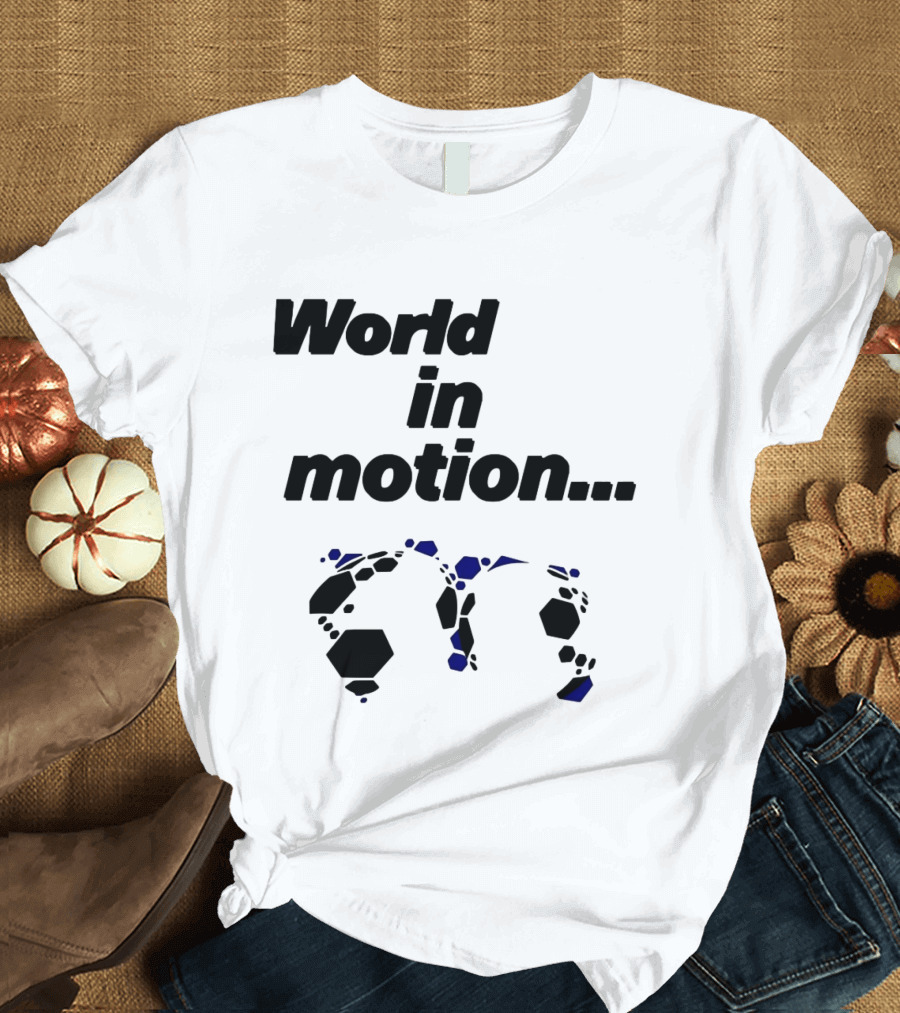 World In Motion Soccer Football Hexagon Shapes T-Shirt