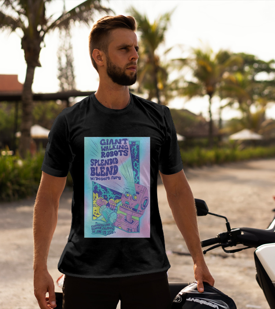 Giant Walking Robots Splendid Blend Desert Furs Cervantes Other Side Denver June 13 2026 T-Shirt